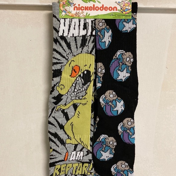 Nickelodeon Unisex Rugrats Crew Socks 2 Pack Casual Shoe Size 6-12 - Picture 1 of 2
